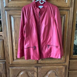 Faux red leather jacket by Christopher and Banks 1X